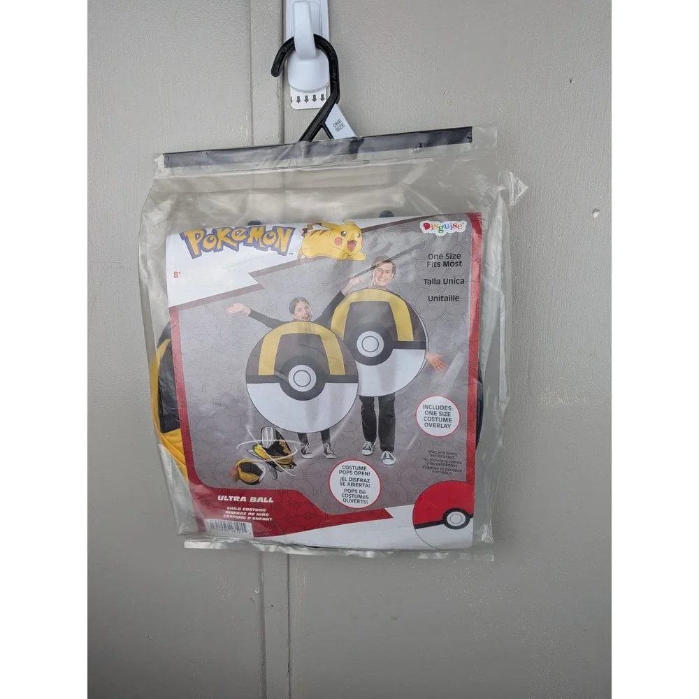 Pokemon Ultra Ball Pop Open Costume Overlay Disguise One Size Yellow Black White